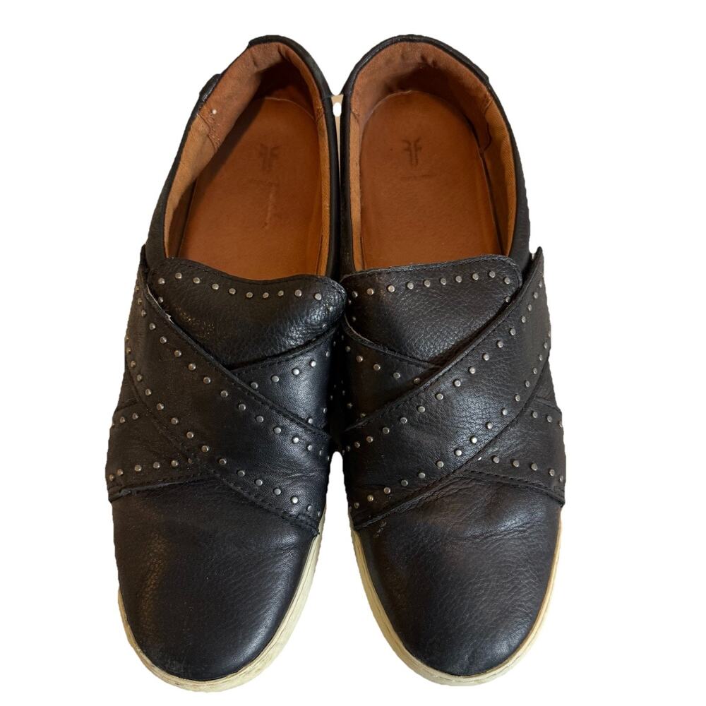 Frye slip on Women's Nina Stud suede Leather fashion Sneakers Moto 11 Lena